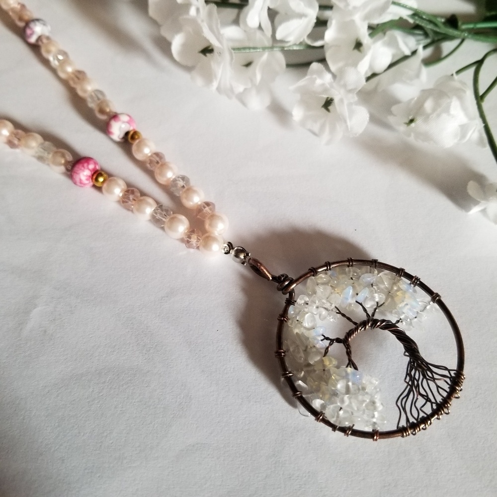 Lovely Beaded Bonsai Tree Necklace - Picture 3 of 7